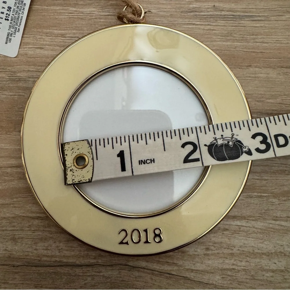 NWT Pottery Barn 2018 Dated Enamel Frame Ornament